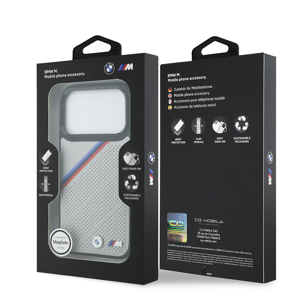 BMW iPhone 17 Pro Orjinal Lisanslı M-safe Şarj Özellikli M Logolu Üç Şeritli Delikli Deri Kılıf BMW iPhone 17 Pro Orjinal Lisanslı M-safe Şarj Özellikli M Logolu Üç Şeritli Delikli Deri Kılıf